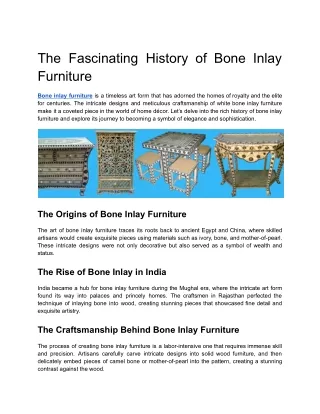 The Fascinating History of Bone Inlay Furniture