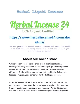 Herbal Liquid Incense