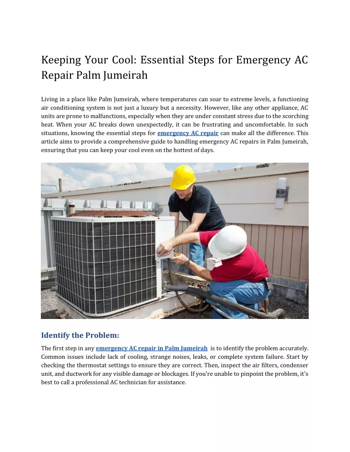 keeping your cool essential steps for emergency