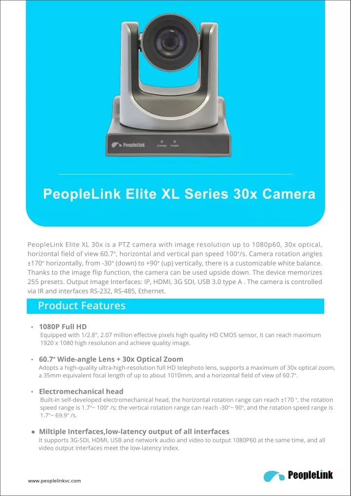 peoplelink elite xl series 30x camera