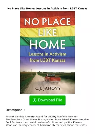 [PDF]❤READ⚡ No Place Like Home: Lessons in Activism from LGBT Kansas
