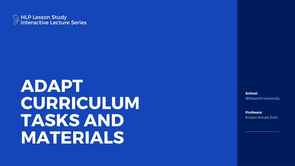 Adapt Curriculum Tasks and Materials for Inclusive Classrooms