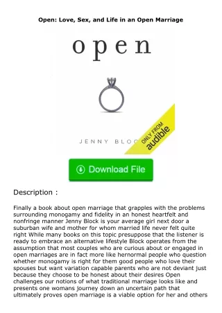 Pdf⚡(read✔online) Open: Love, Sex, and Life in an Open Marriage