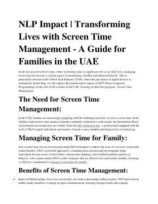 Manage Screen Time for Family