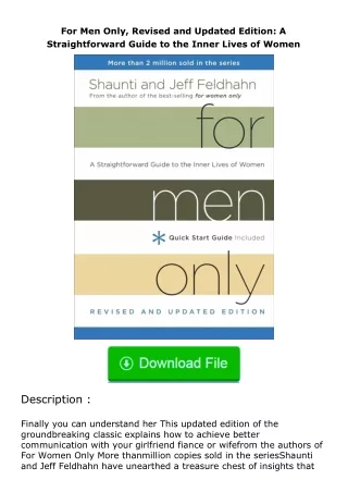 (❤️pdf)full✔download For Men Only, Revised and Updated Edition: A Straightforward Guide to the Inner Lives of Women