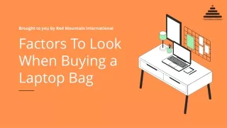 Factors To Look When Buying A Laptop Bag