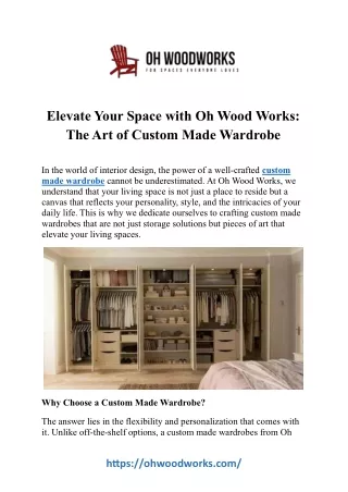 elevate your space with oh wood works