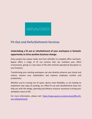Fit-Out and Refurbishment Services - Spacio
