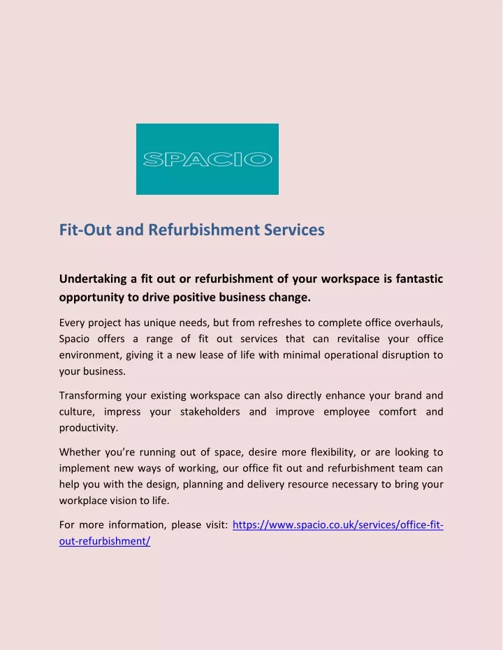 fit out and refurbishment services