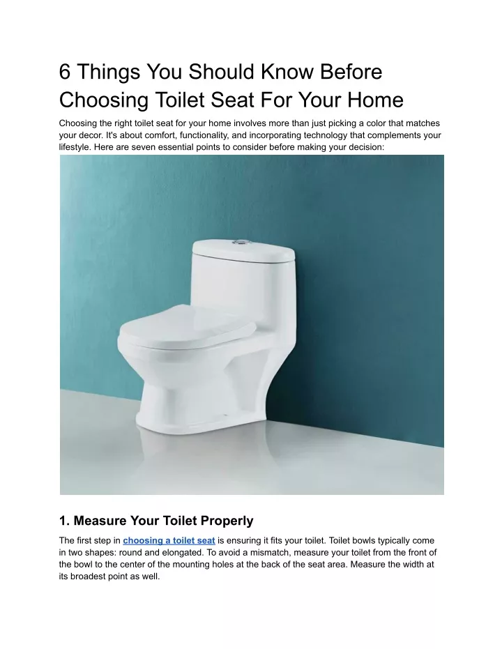 6 things you should know before choosing toilet