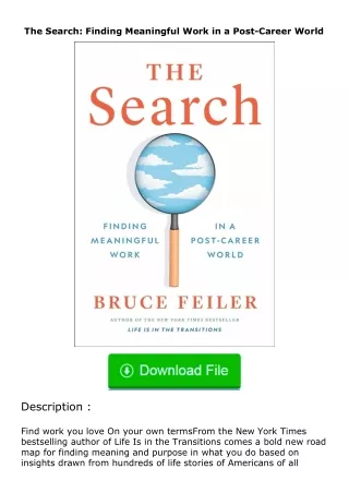 (❤️pdf)full✔download The Search: Finding Meaningful Work in a Post-Career World