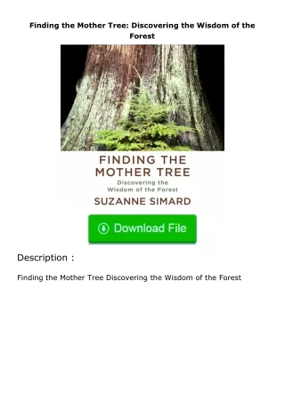 download⚡️ free (✔️pdf✔️) Finding the Mother Tree: Discovering the Wisdom of the Forest