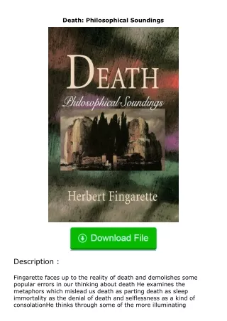 read ❤️(✔️pdf✔️) Death: Philosophical Soundings