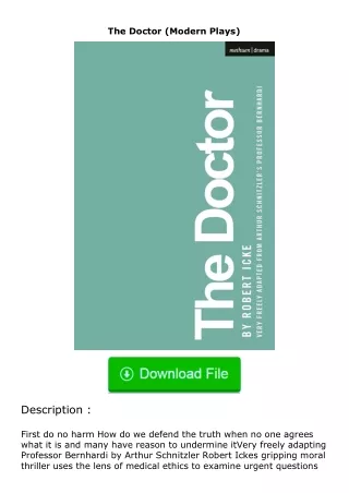 Pdf⚡(read✔online) The Doctor (Modern Plays)