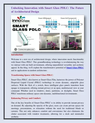 Smart Glass PDLC