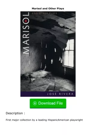 Download⚡PDF❤ Marisol and Other Plays