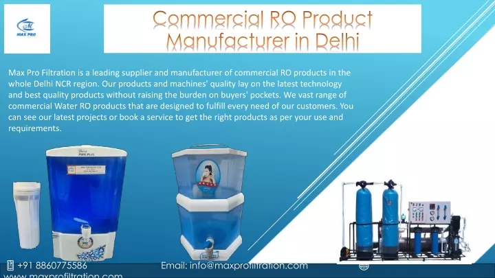 commercial ro product manufacturer in delhi