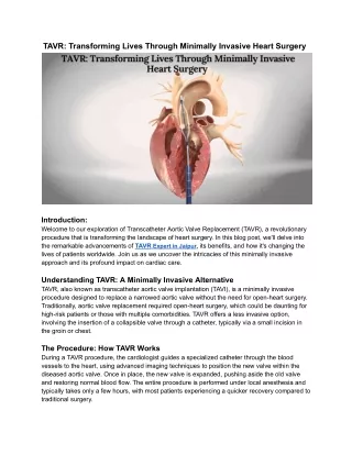 TAVR_ Transforming Lives Through Minimally Invasive Heart Surgery