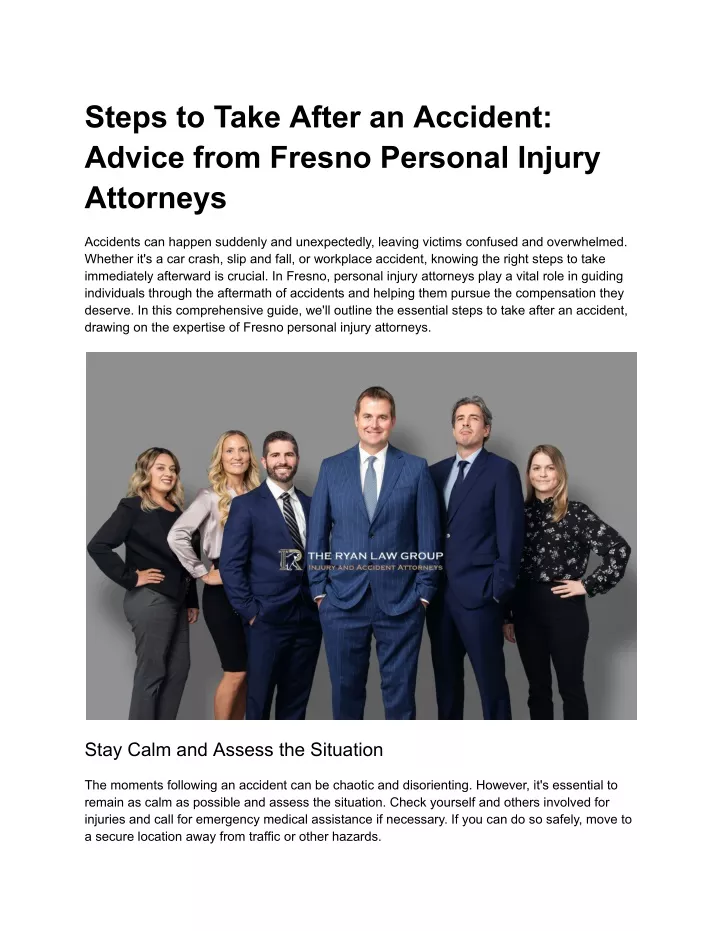 steps to take after an accident advice from