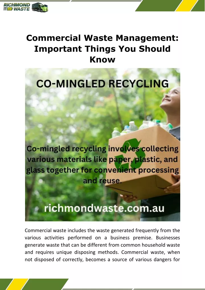 commercial waste management important things