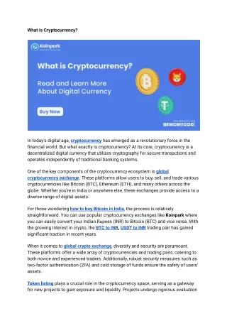 What is Cryptocurrency (1)