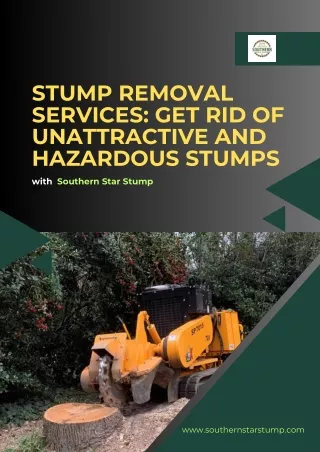 Stump Removal Services: Get Rid of Unattractive and Hazardous Stumps