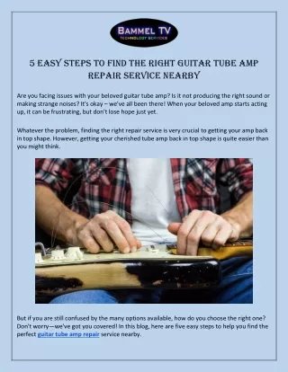 5 easy steps to find the right guitar tube