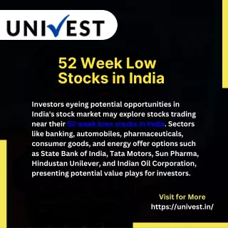52 Week Low Stocks in India