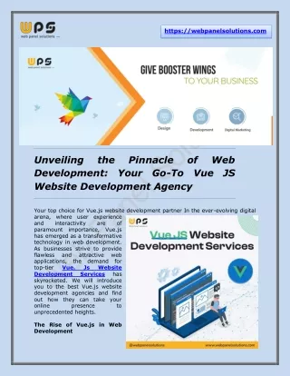 Vue JS Website Development Agency – Web Panel Solutions