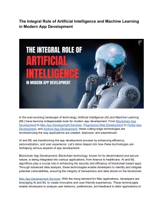the integral role of artificial intelligence