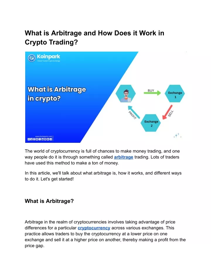 what is arbitrage and how does it work in crypto