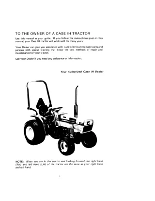 Case IH 235 235H Tractor Operator’s Manual Instant Download (Publication No.9-12461)