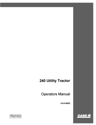 Case IH 240 Utility Tractor Operator’s Manual Instant Download (Publication No.1014140R3)