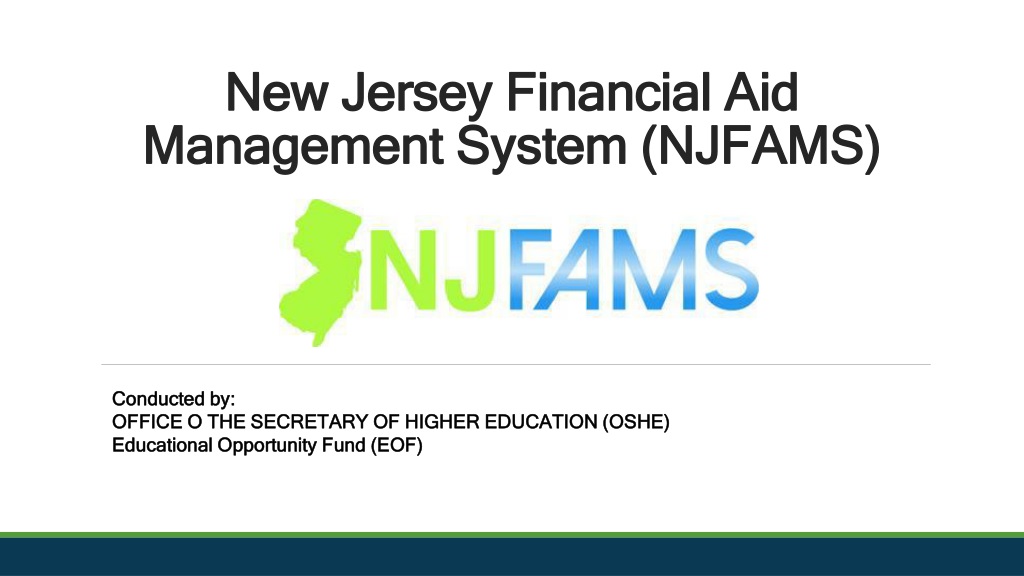 new jersey financial aid management system njfams training for eof campus progra