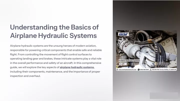 understanding the basics of airplane hydraulic