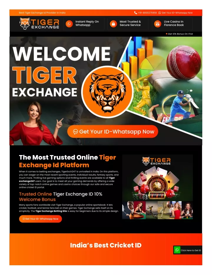 best tiger exchange id provider in india