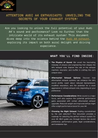 Attention Audi A4 Enthusiasts Unveiling the Secrets of Your Exhaust System!