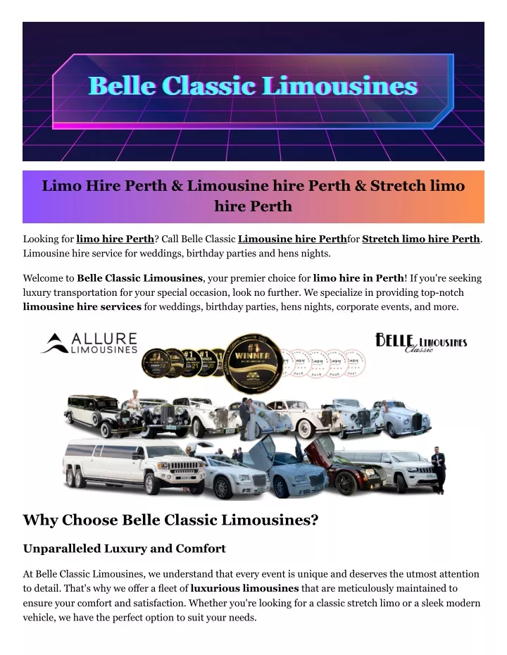 belle classic limousines belle classic limousines