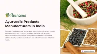 Ayurvedic Products Manufacturers in India