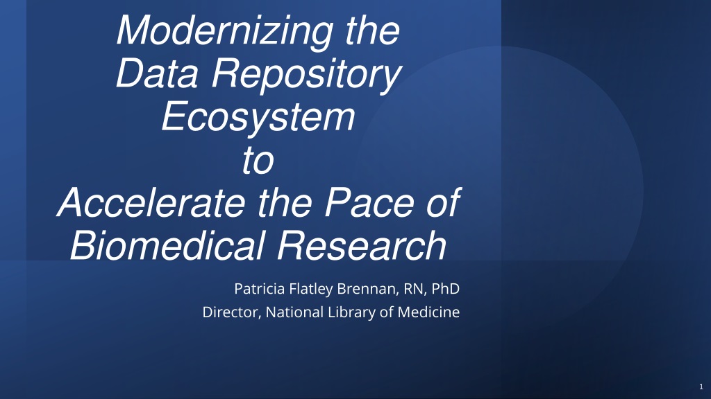 modernizing the data repository ecosystem for accelerating biomedical resear