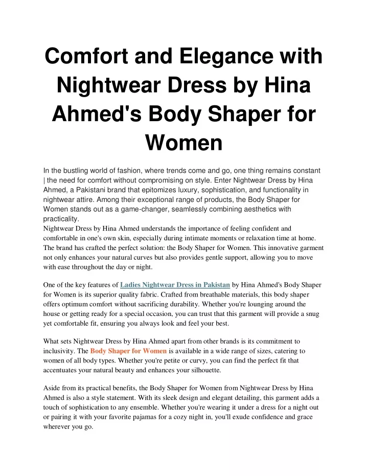 comfort and elegance with nightwear dress by hina