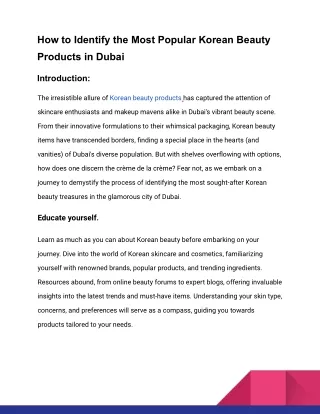 How to Identify the Most Popular Korean Beauty Products in Dubai