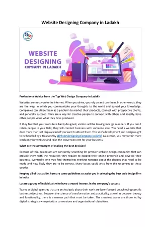 Website Designing Company in Ladakh