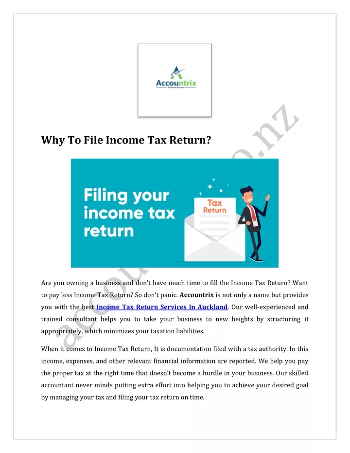 why to file income tax return
