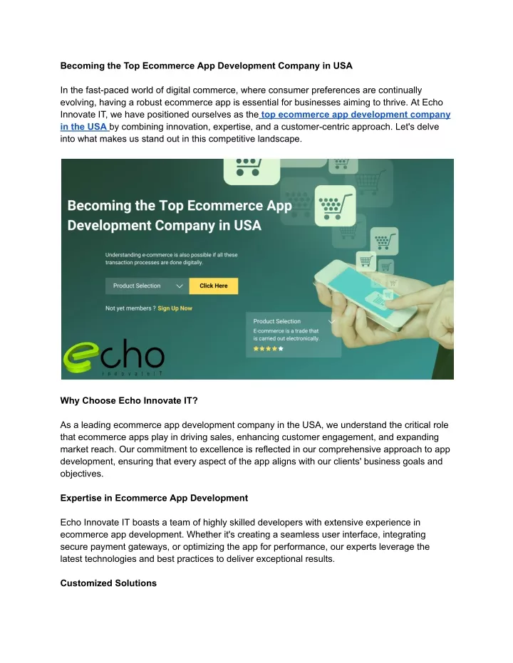 becoming the top ecommerce app development