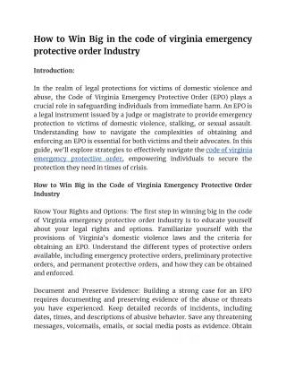 code of virginia emergency protective order