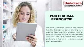 GMP-Certified PCD Pharma Franchise Company