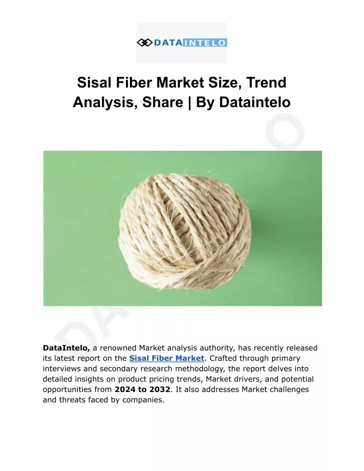 sisal fiber market size trend analysis share
