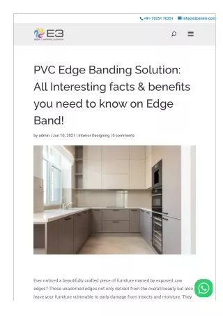 PVC Edge Banding Solution: All Interesting facts & benefits you need to know