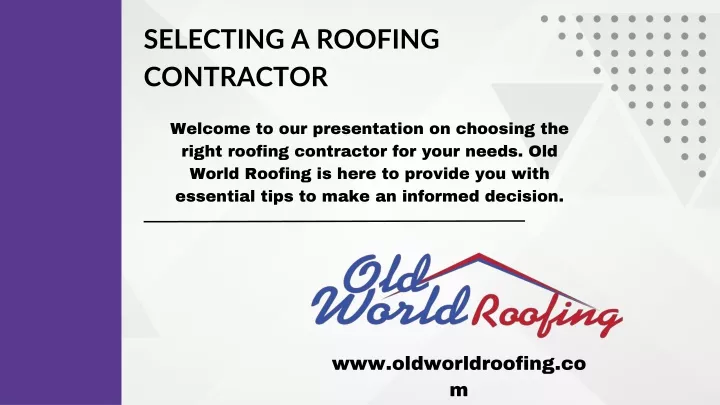 selecting a roofing contractor